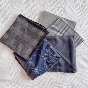 • Five Banana Republic Pocket Squares •